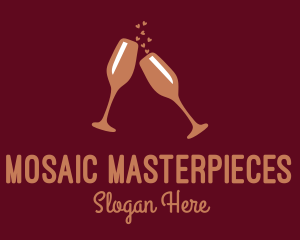 Sparkling Wine Champagne Glass logo design