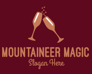 Sparkling Wine Champagne Glass logo design