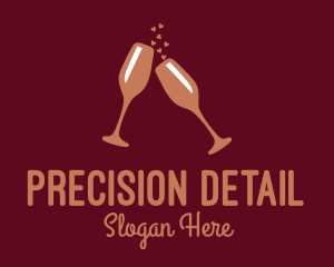 Sparkling Wine Champagne Glass logo design