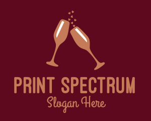 Sparkling Wine Champagne Glass logo design