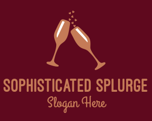 Sparkling Wine Champagne Glass logo design