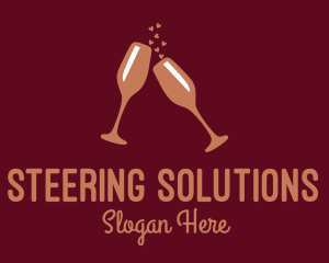 Sparkling Wine Champagne Glass logo design