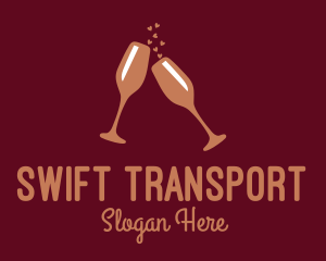 Sparkling Wine Champagne Glass logo design