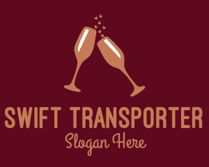 Sparkling Wine Champagne Glass logo design