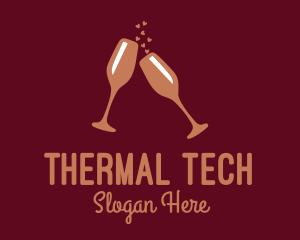 Sparkling Wine Champagne Glass logo design