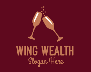 Sparkling Wine Champagne Glass logo design