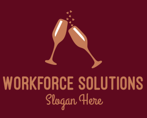 Sparkling Wine Champagne Glass logo design