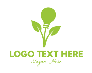 Green Leaf Bulb Logo