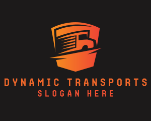 Logistics Truck Shield logo design