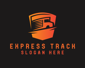 Logistics Truck Shield logo design