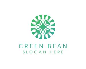 Green Star Flower Pattern logo design