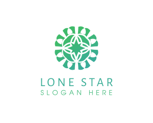 Green Star Flower Pattern logo design