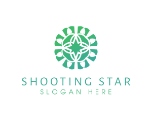 Green Star Flower Pattern logo design