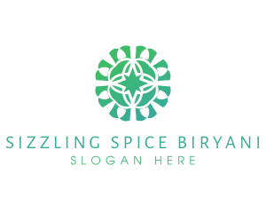 Green Star Flower Pattern logo design