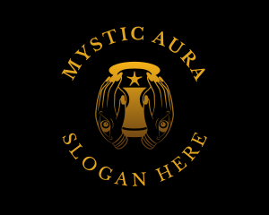 Mystical Hourglass Hand logo design