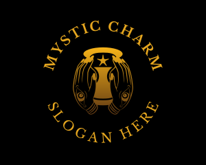 Mystical Hourglass Hand logo design