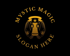 Mystical Hourglass Hand logo design