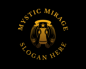 Mystical Hourglass Hand logo design