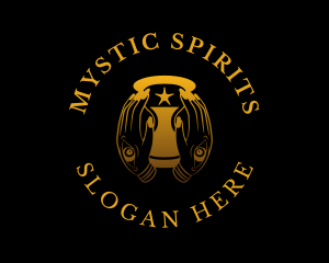 Mystical Hourglass Hand logo design