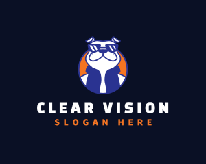 Pitbull Glasses Dog Pet logo
