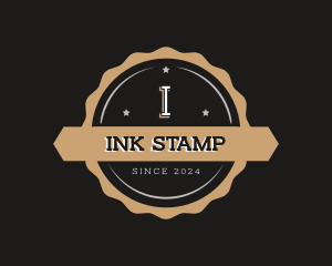 Retro Star Seal Stamp logo design