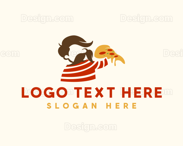 Cheesy Pizza Man Logo