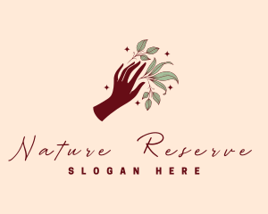 Nature Leaf Hand logo design