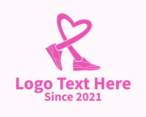 Pink Heart Sneaker  logo design