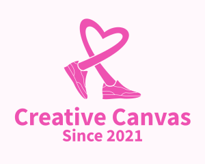 Pink Heart Sneaker  logo design