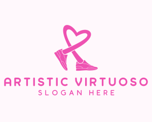 Pink Heart Sneaker  logo design