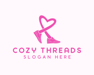 Pink Heart Sneaker  logo design