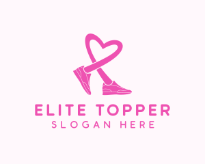 Pink Heart Sneaker  logo design