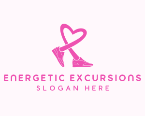 Pink Heart Sneaker  logo design