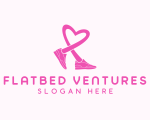 Pink Heart Sneaker  logo design