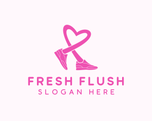 Pink Heart Sneaker  logo design