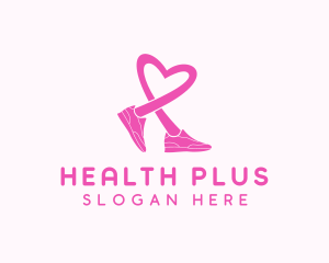 Pink Heart Sneaker  logo design