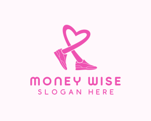 Pink Heart Sneaker  logo design