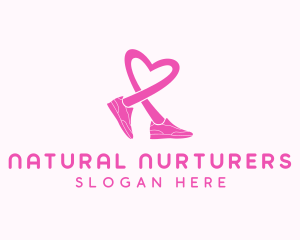 Pink Heart Sneaker  logo design