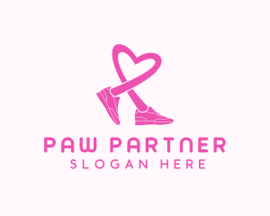 Pink Heart Sneaker  logo design