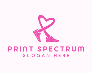 Pink Heart Sneaker  logo design