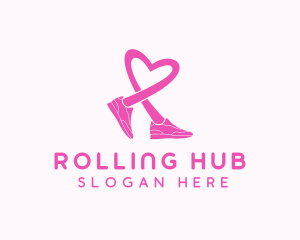 Pink Heart Sneaker  logo design