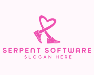 Pink Heart Sneaker  logo design