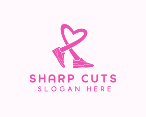 Pink Heart Sneaker  logo design