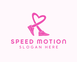 Pink Heart Sneaker  logo design