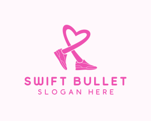 Pink Heart Sneaker  logo design