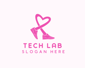 Pink Heart Sneaker  logo design