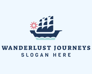 Sail Viking Ship  Logo