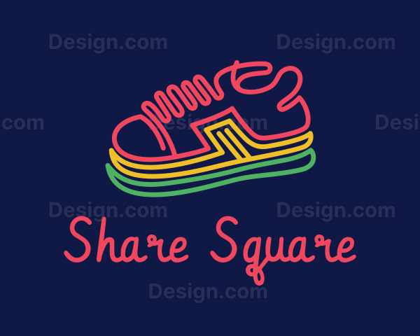 Minimalist Neon Sneakers Logo