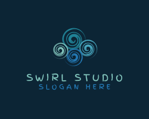 Cloud Swirl Whirlpool  logo design