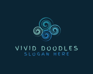 Cloud Swirl Whirlpool  logo design